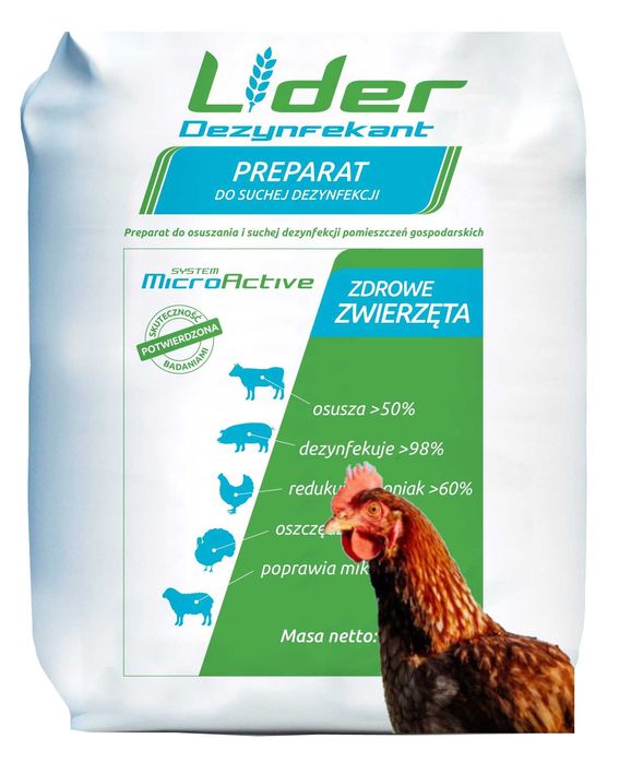 Lider Dezynfekant 20kg- osusza legowiska, neutralizuje zapachy