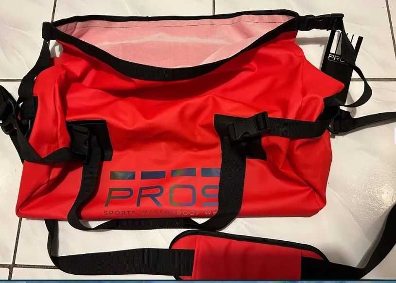 Torba wodoodporna 30L PROS SPORT czerwona - Darmowa wysyłka!