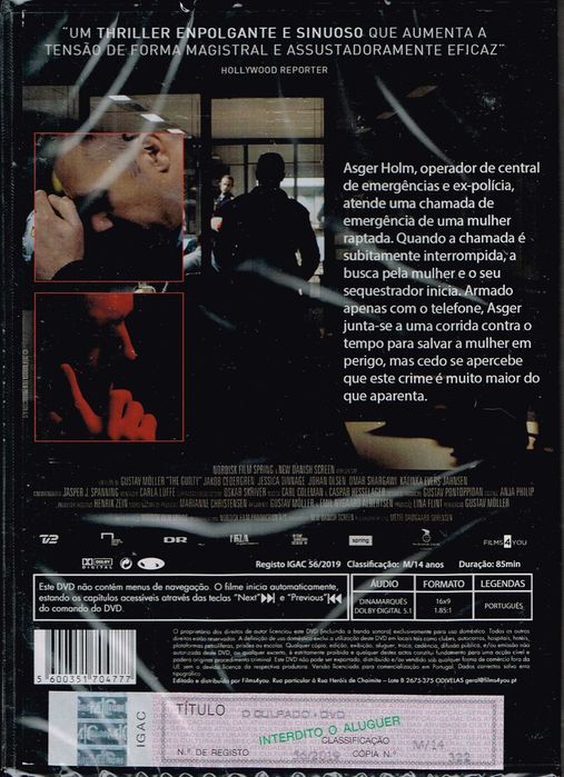 Filme em DVD: O Culpado "The Guilty"- NOVO! SELADO!