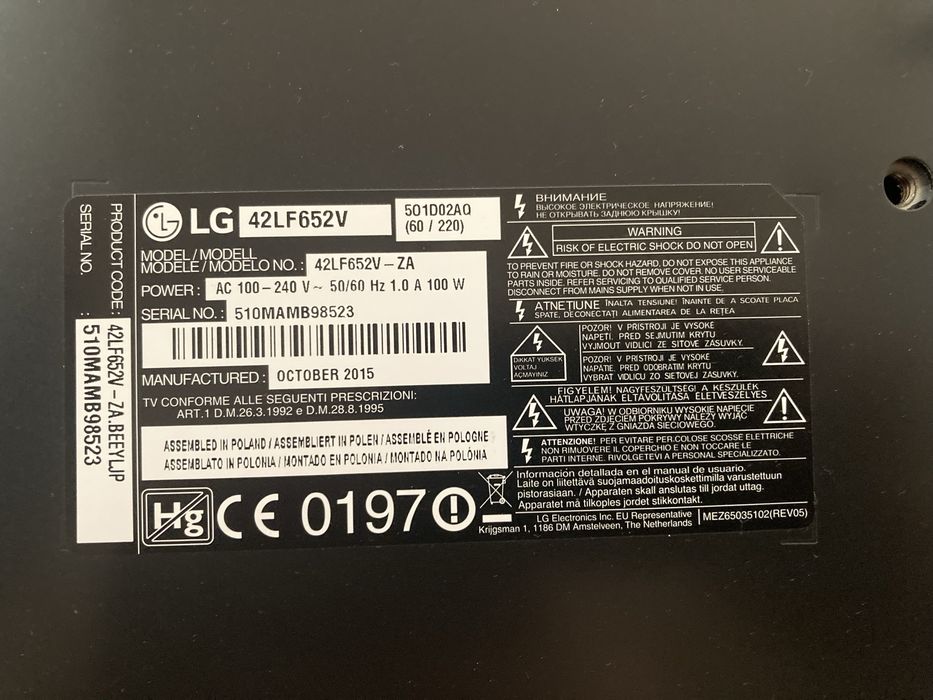 Telewizor LG 42LF652V + okulary 3D