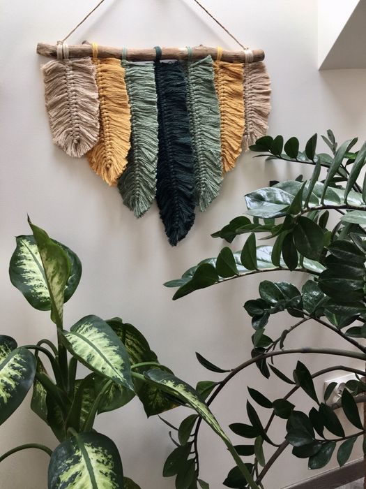 Makramowe pióra, makrama, boho