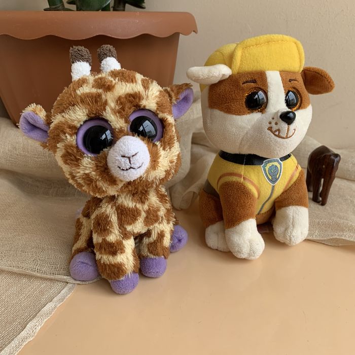 Мягкие игрушки TY щенячий патруль Rubble и жираф
