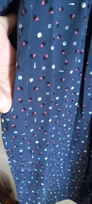 Vestido azul escuro, verão e meia estação - L - Zara