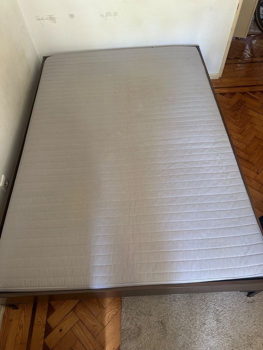Cama Casal Completa IKEA – Estrutura + 2x Estrado Sultan Lurøy + Colchão Sultan