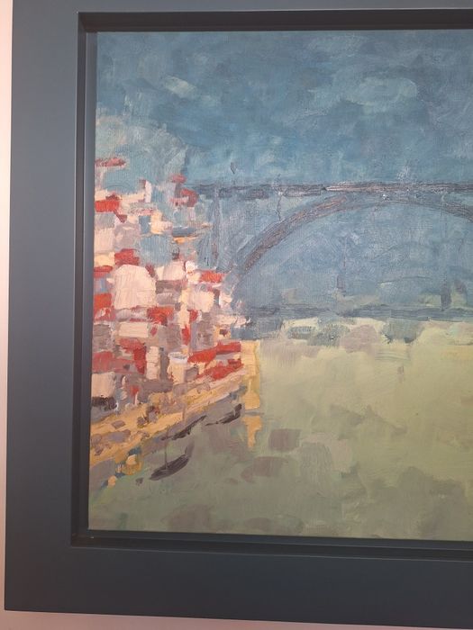 Quadro a óleo Ponte/ emoldurado