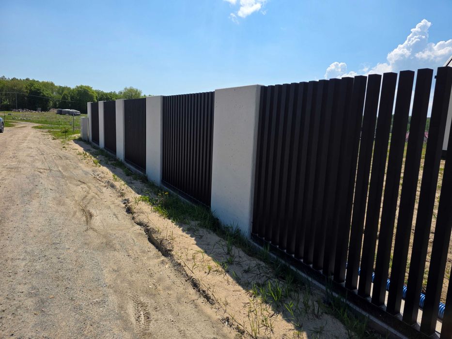 Przęsło aluminiowe grzebieniowe, ogrodzenie frontowe grzebieniowe