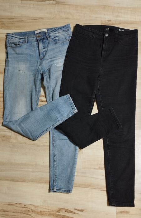 Jeansy spodnie jeansowe 2 pary C&A Stradivarius. R. 38. Okazja+Gratis