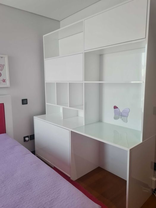 Quarto de casal lacado branco completo