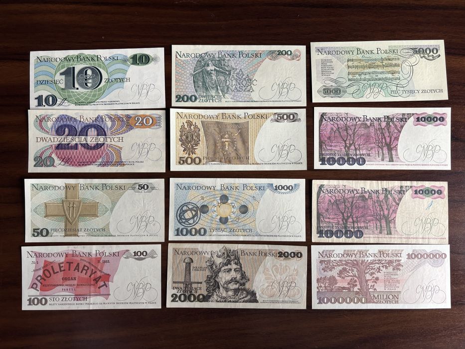 Klaser banknoty PRL UNC zestaw