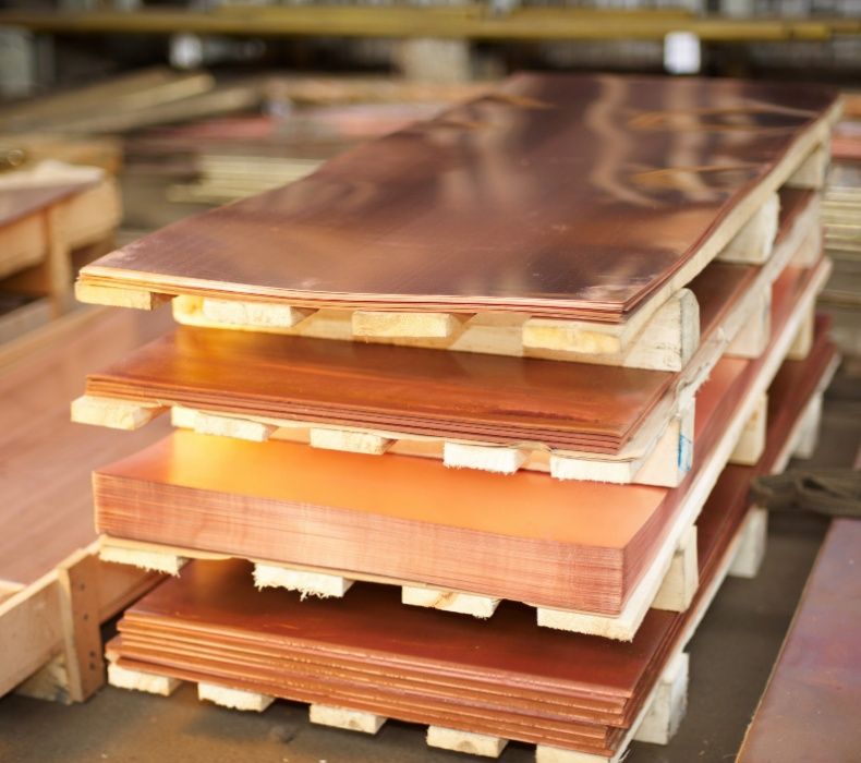 Латунные листы Л63, ЛС59, Медный лист М1,М2, плити. куски, резка