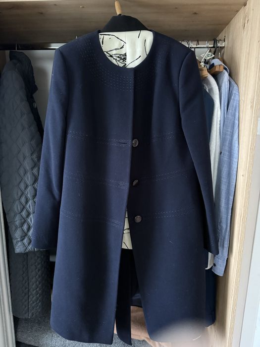 Пальто кашемір синє