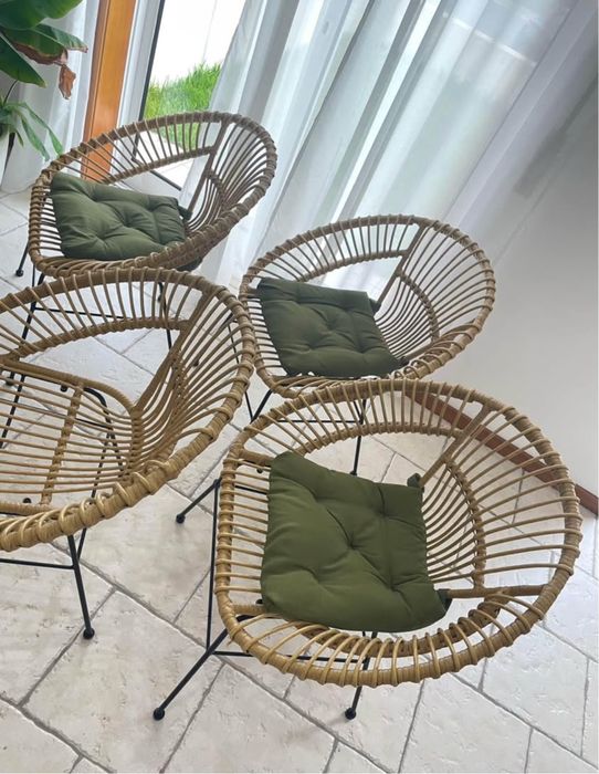 Conjunto 4 cadeiras bambu SKLUM