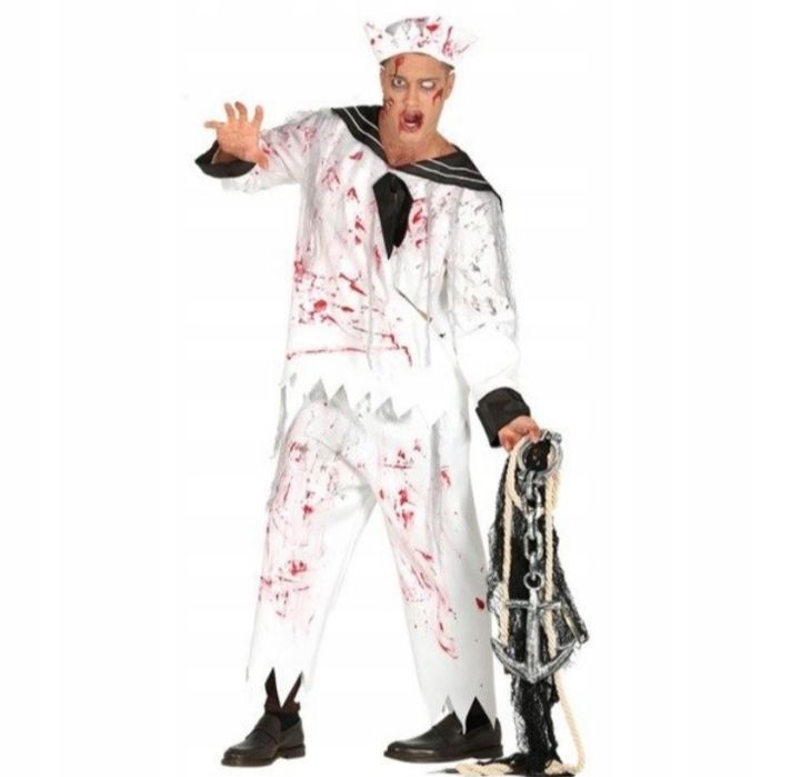 Biały strój halloween marynarz zombie rozmiar L