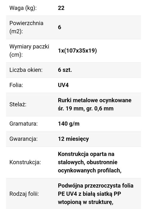 Tunel foliowy sprzedam