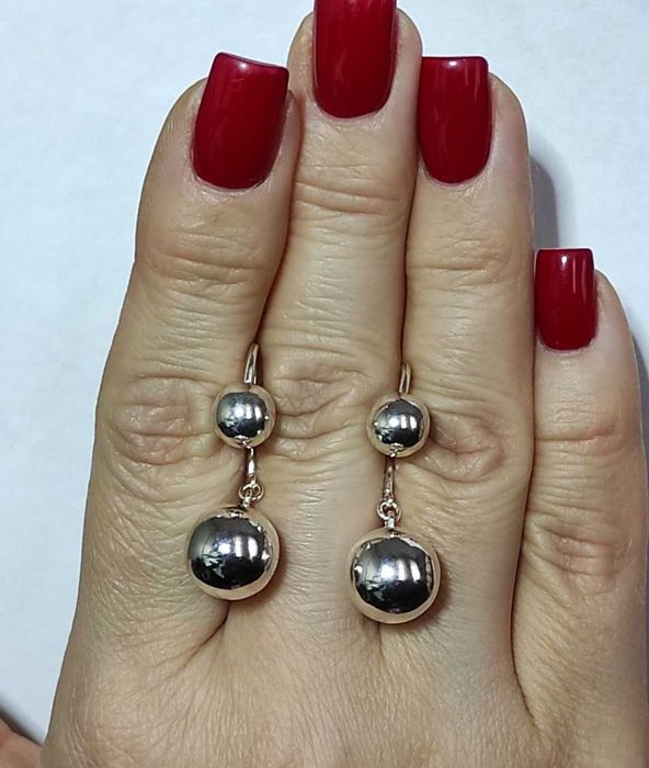 Серебряные серьги-шарики