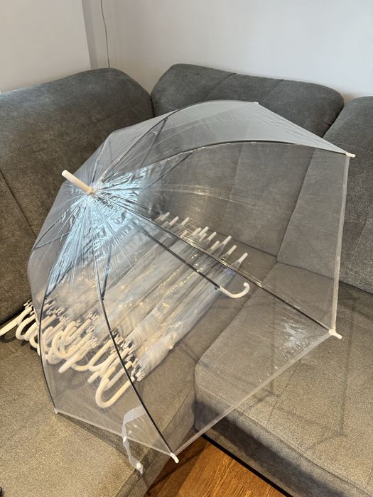 Parasolka przeźroczysta, bezbarwna, transparentna wesele, ślub