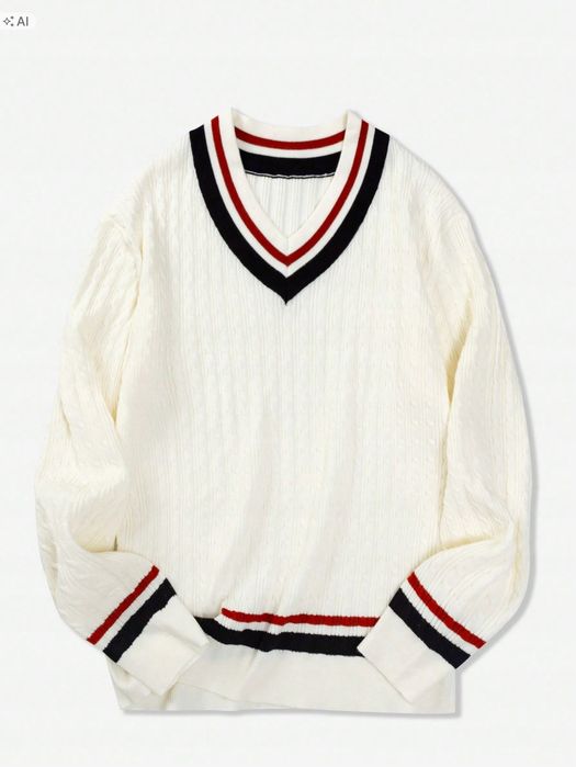 Shein męski sweter wkładany przez głowę w zgaszonym kolorze xl 1ła