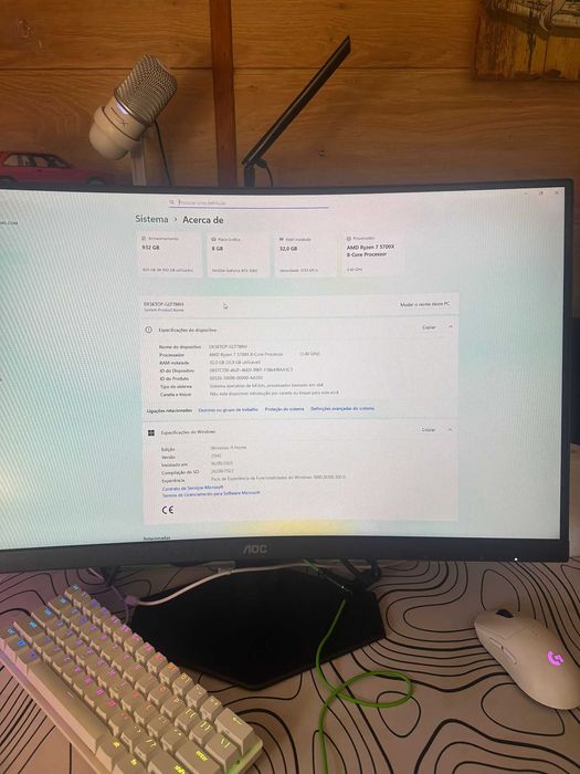 Setup Completo Gamer (AMD Ryzen 7, RTX 5060, 32gb RAM)