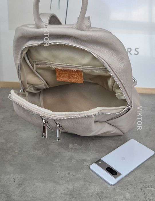 Стильный и удобный кожаный итальянский рюкзак. Шкіряний рюкзак