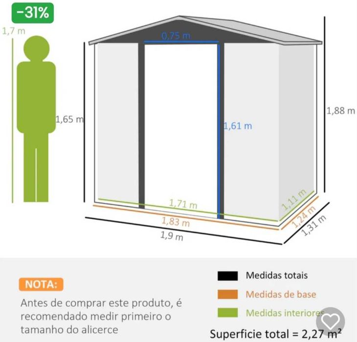 Abrigo de Jardim - Novo e Embalado