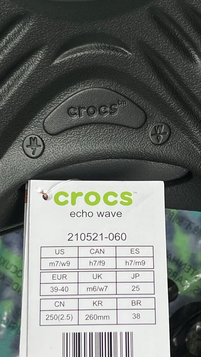 Крокс Crocs Echo Wave Black оригінал розмір M7 W9 (39-40) з США