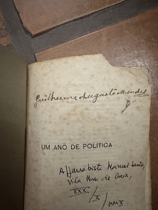 Livro raro de Egas Moniz: Um ano de política