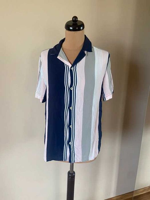 M l burton koszula unisex pasy pastele oversize 38 40