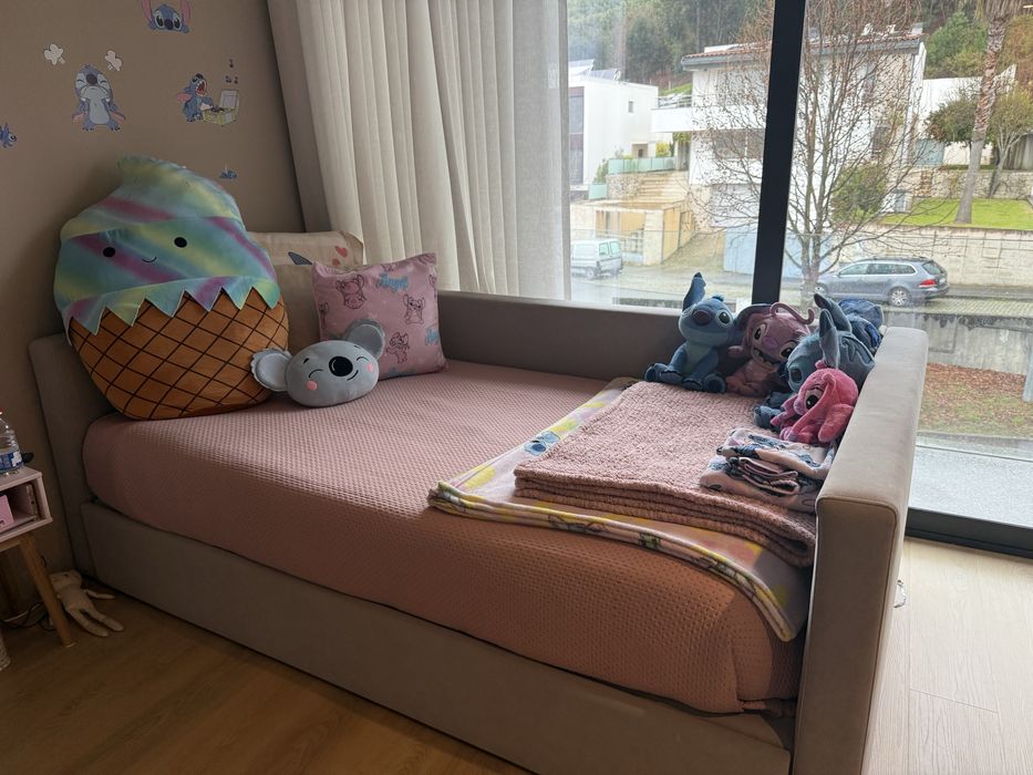 Cama solteiro com gavetão para colchao