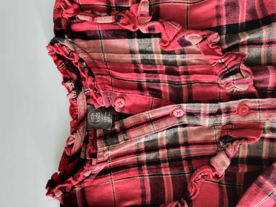 Koszula w kratę czerwona 116 little kids