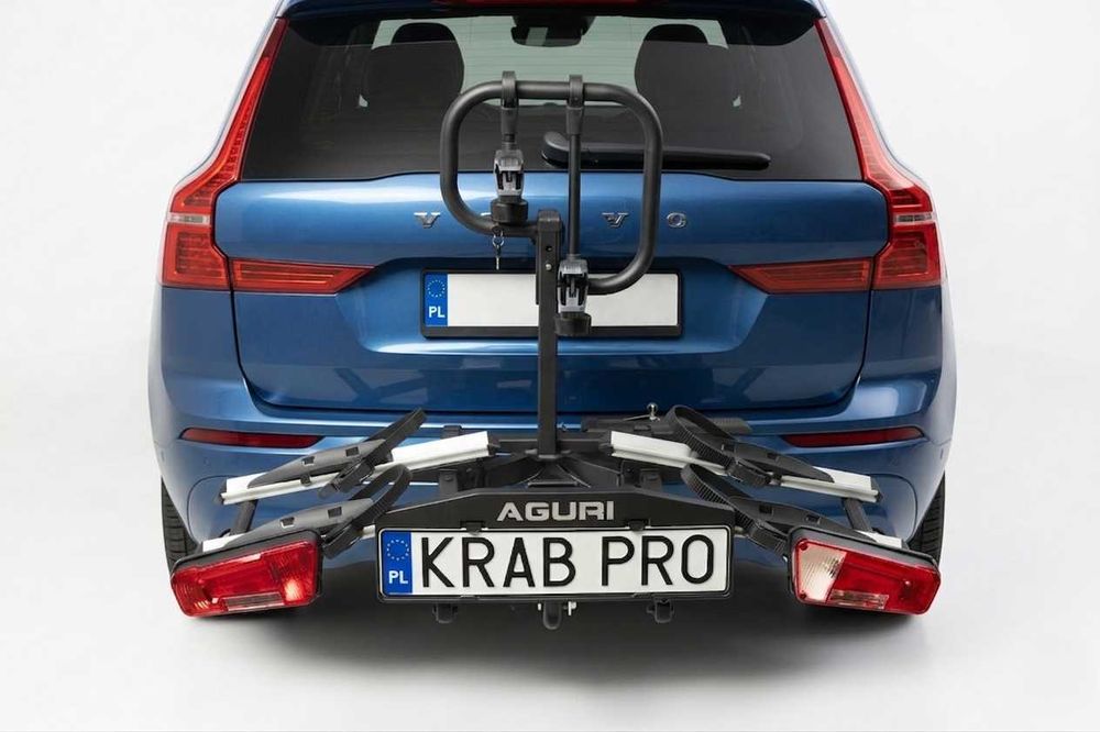 Bagażnik rowerowy platforma na hak Aguri Krab Pro 2 Silver na 2 rowery elektryczne E-BIKE