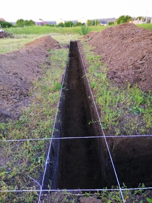 Копка, земляные, земельные работы, траншеи, копаем вручную, техникой ...