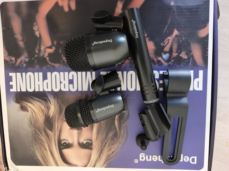 Kit com 7 Microfones P/ Bateria