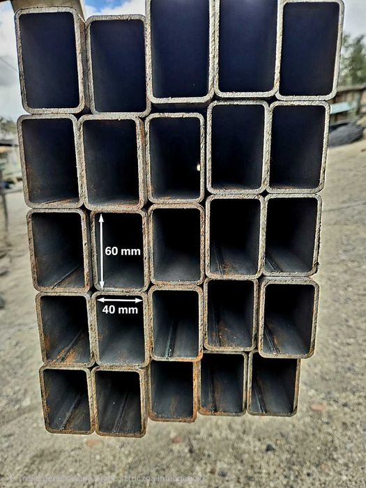 Profil konstrukcyjny stalowy kształtownik rura prostokątna 60 x 40 | 2–4 mm | 6 m | 3,20 zł/kg