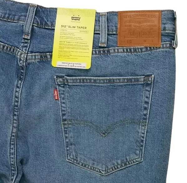 Nowe jeansy męskie Levi's 512 Slim Taper Stretch - seria Big & Tall oryg. Levis - W44/L34