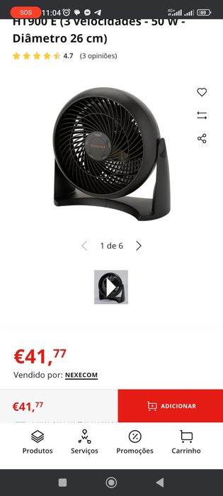 Vendo ventilador honeywell