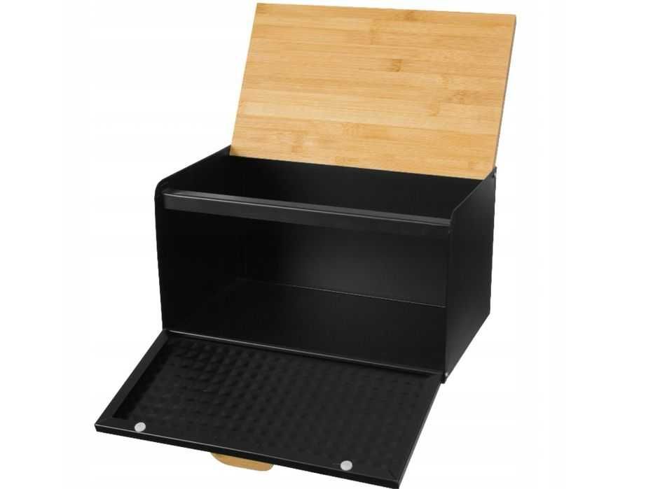 CHLEBAK duży czarny + ZESTAW pojemników na kawę herbatę