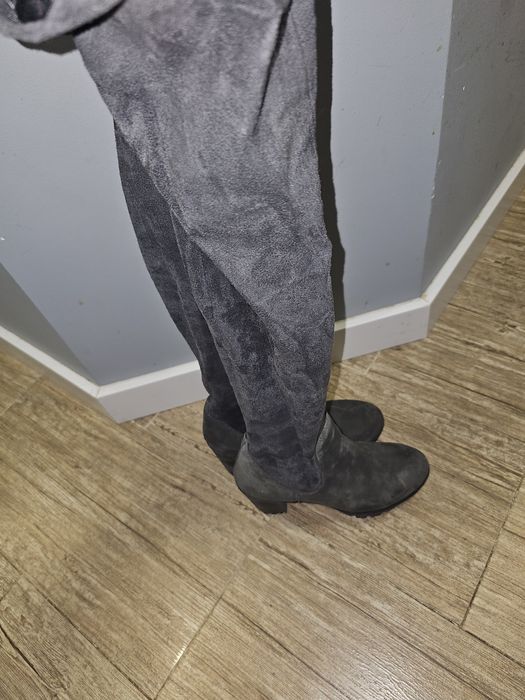 Kozaki zamszowe szare