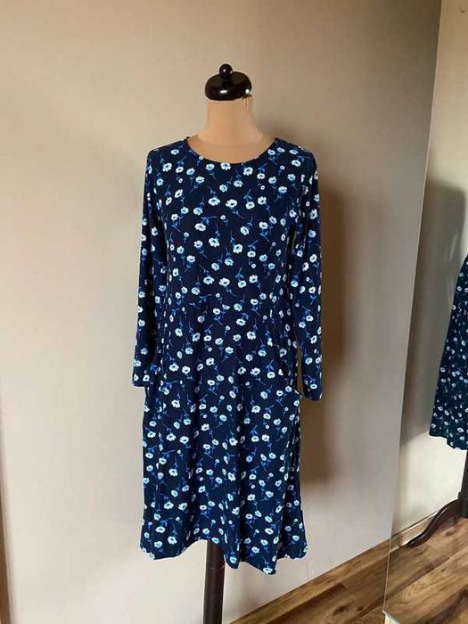 Emeliax sukienka 7/8 maxi midi floral oversize kieszenie 36 38