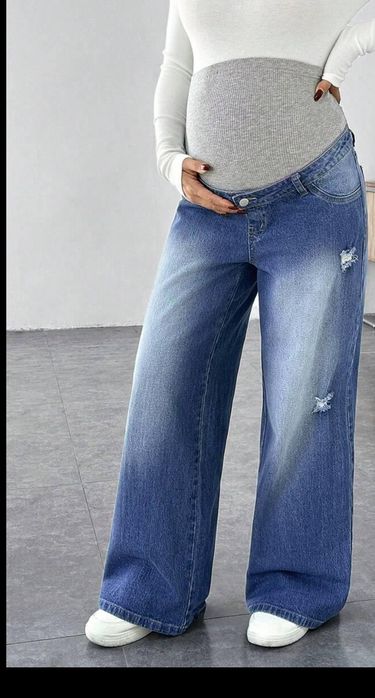 Spodnie ciążowe bawełniane