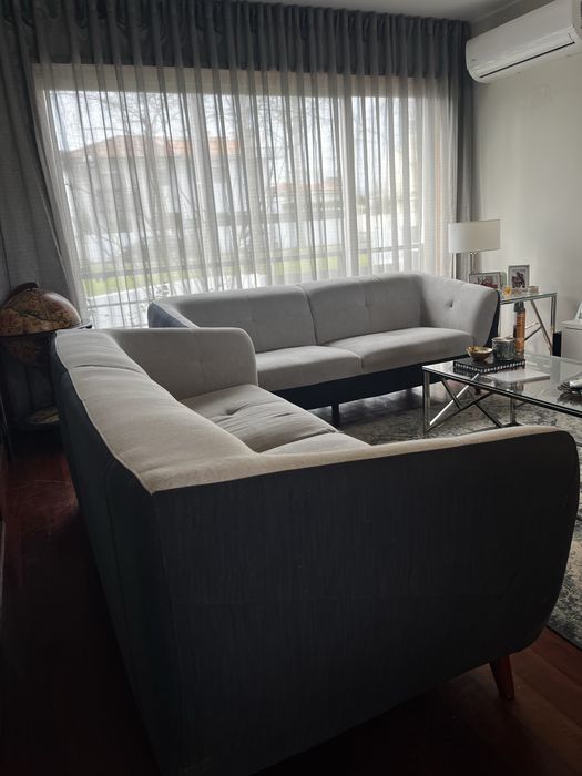 2 Sofás Sala azul e cinza