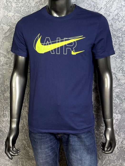 Nike Air футболка M размер спортивная синяя с принтом
