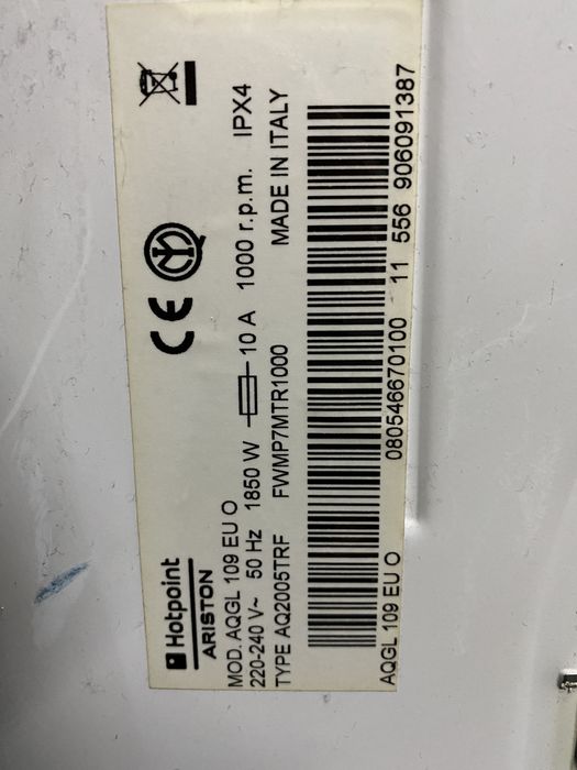 Peças de maquina de lavar hotpoint