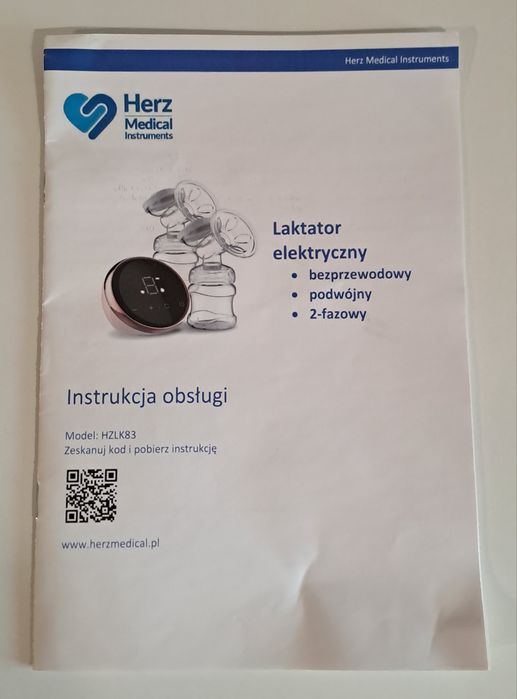 Laktator elektryczny bezprzewodowy 2-fazowy Herz HZLK83