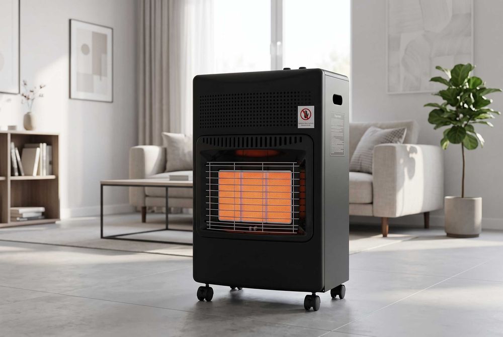 Piecyk na Butle Gazowy 4,2kW Składany | Grzejnik Gazowy na Butle 11kg Zestaw | Reduktor Wąż Ceramiczny Mobilny do Garażu Domu Nowy FV23%