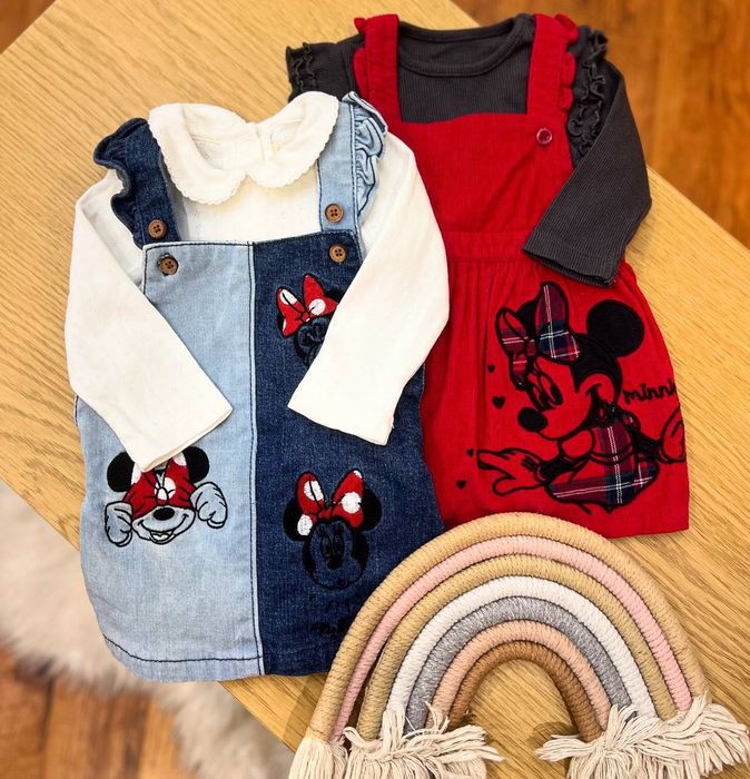 Набір 0/3 міс 2 боді і 2 сарафанчики мінні маус
