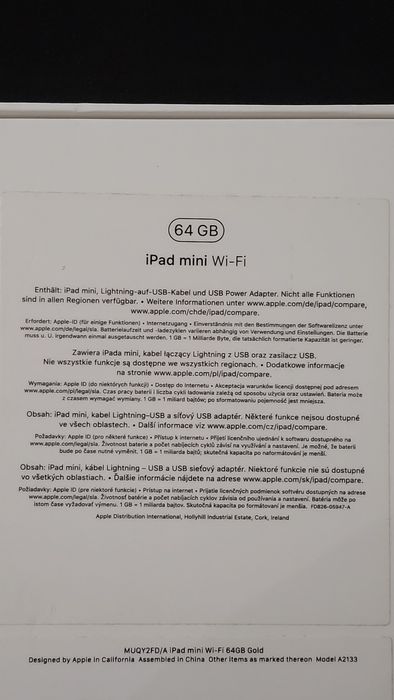 Pudełko z dokumentami iPad mini 5 wi-fi 64GB A2133
