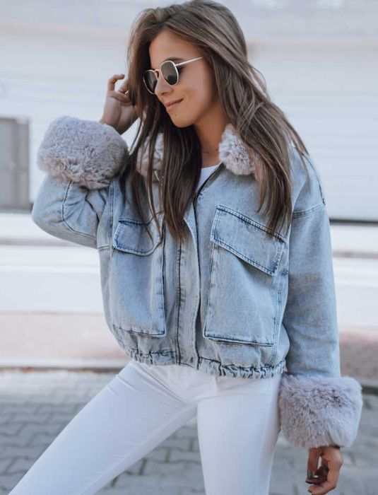 Kurtka damska jeansowa niebieska