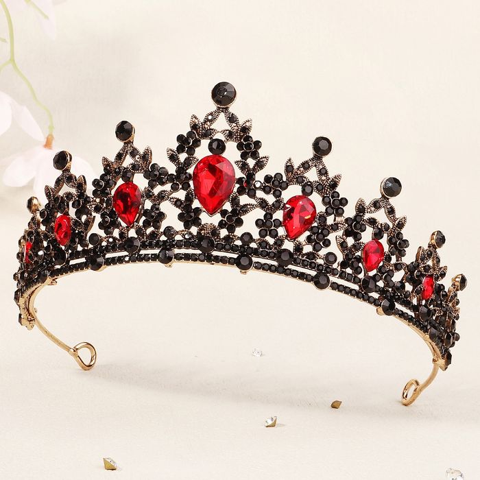 Ślubny czarny didem, tiara, korona na bal.