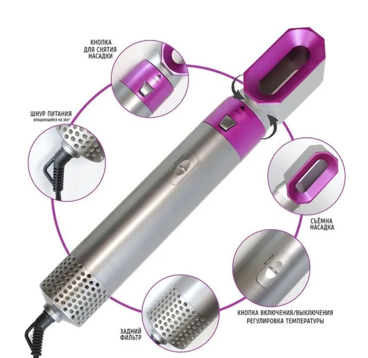 Мультистайлер 5 в 1 Hot Air Styler в кейсе фен браш стайлер