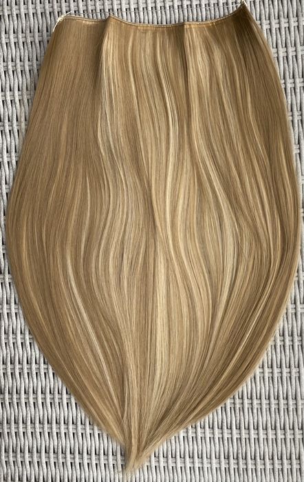 Premium Ultra włosy doczepiane, blond pasemka / balejaż, flip in 547.